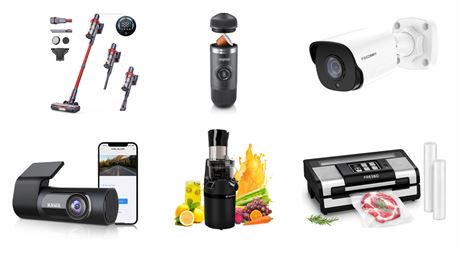 BUY NOW Consumer electronics - Vacuum Cleaners, Security Camera´s, Juicers - 96 Items, Total Retail €10.137